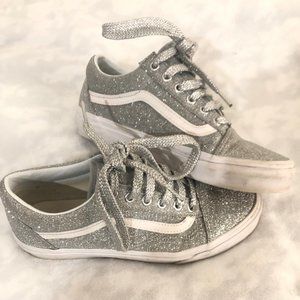 Vans Old Skool Women's Silver Glitter Size 7